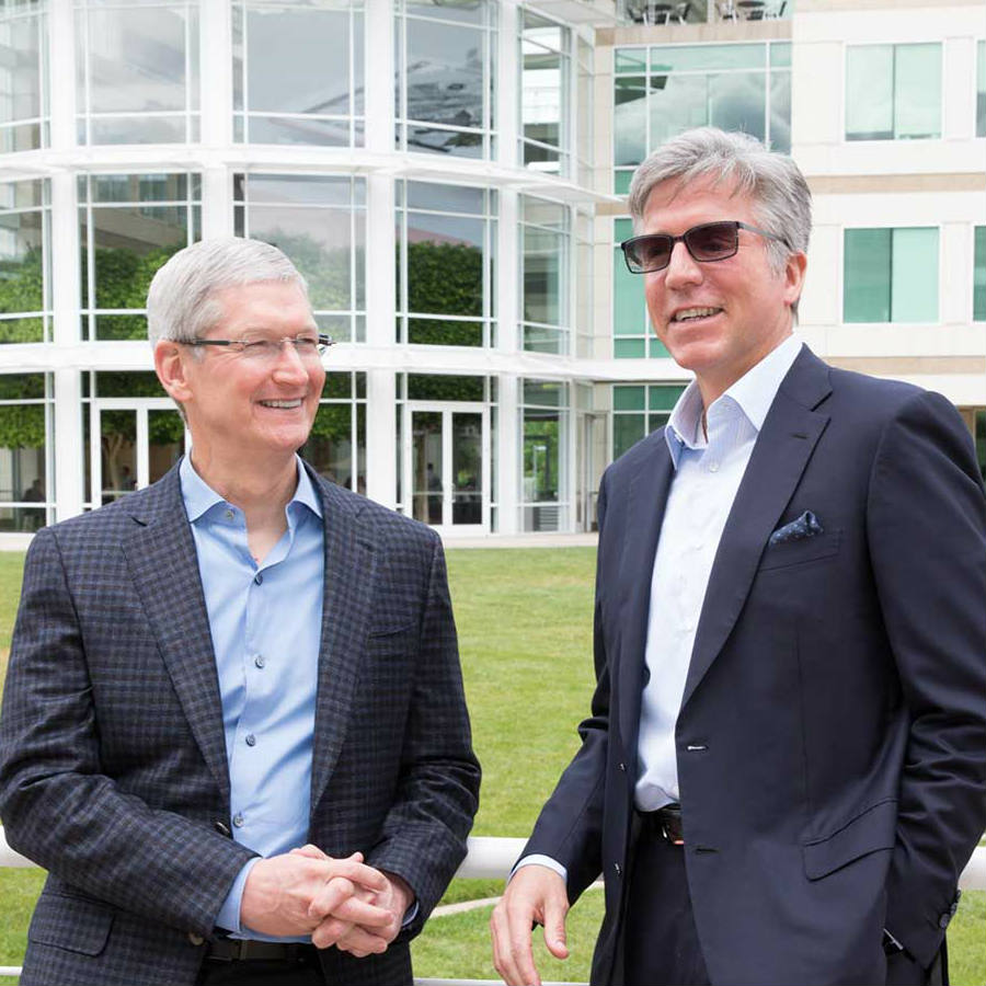 Apple CEO Tim Cook and SAP CEO Bill McDermott meet at Apple’s campus in Cupertino to announce a new partnership to revolutionize work on iPhone and iPad. Image Credit: SAP News