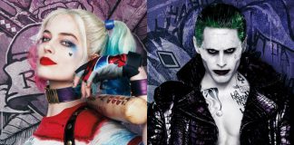 Jared Leto as the Joker and Margot Robbie as Harley Quinn for this year's Suicide Squad anti-hero movie.