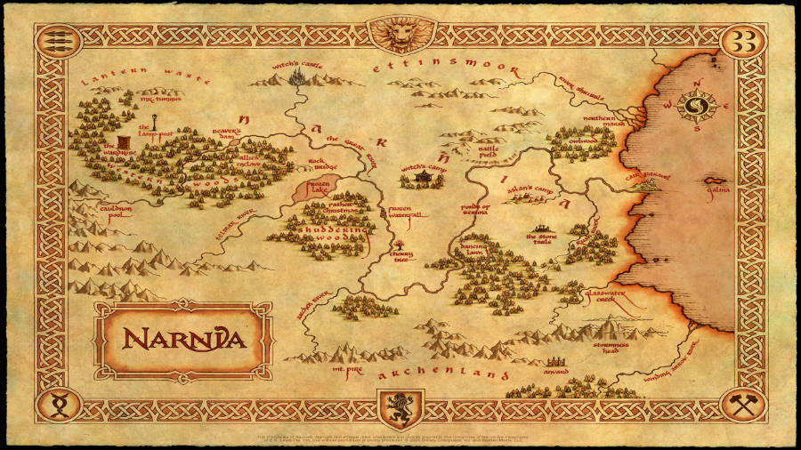 Chronicles of Narnia world map