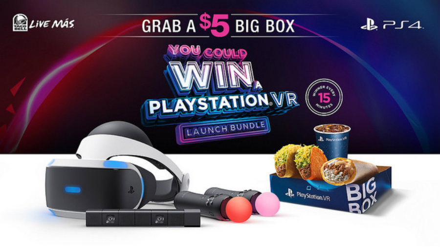 Taco Bell's official ad for its $5 Big Box contest for a PlayStation VR. Image Source: PlayStation Blog