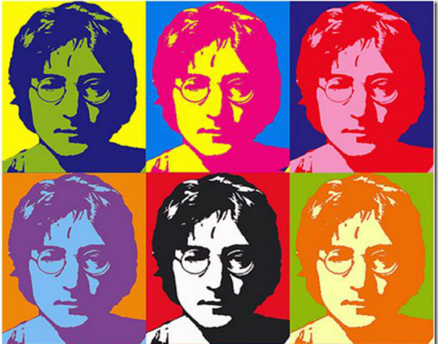 One of Warhol's iconic type of paint, this one featuring John Lennon's face. Image Source: Pinterest