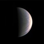 NASA Juno's spacecraft takes a picture while approaching Jupiter's North Pole