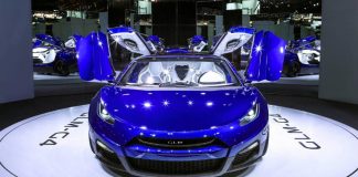 GLM unveils the G4, its first super car, at the Paris Motor Show 2016.