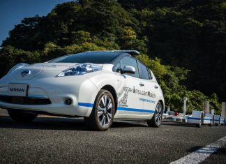 Nissan uses self driving towing cars at Oppama Plant.