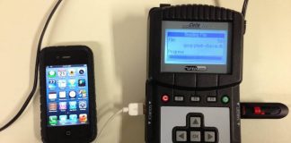 Cellebrite UFED device connected to an iPhone 4.
