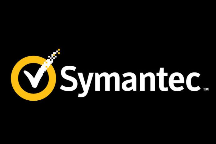 Symantec logo with black background