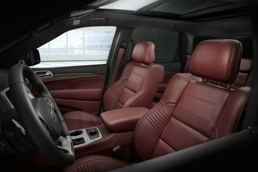 2018 Jeep Grand Cherokee Trackhawk interior - red leather
