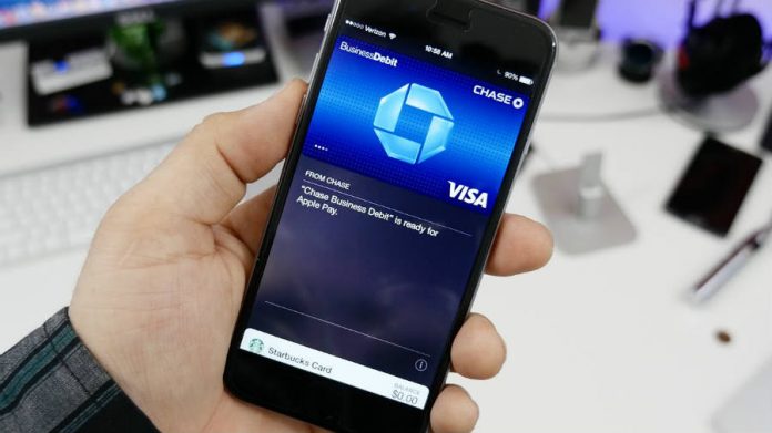 iPhone with the Visa Logo on the screen.