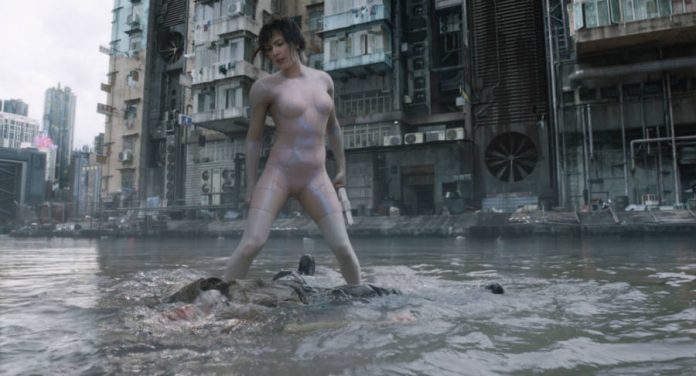 Ghost in the Shell water fight scene.