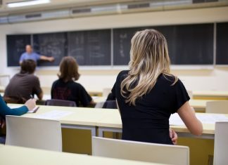 College Students Attending Class